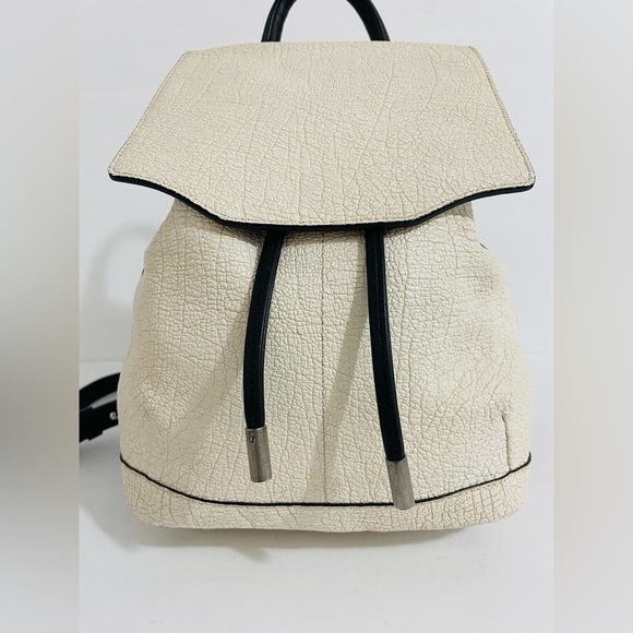 Rag & Bone Mini Pilot Drawstring Lamb Leather  Backpack White Bag - Picture 2 of 16
